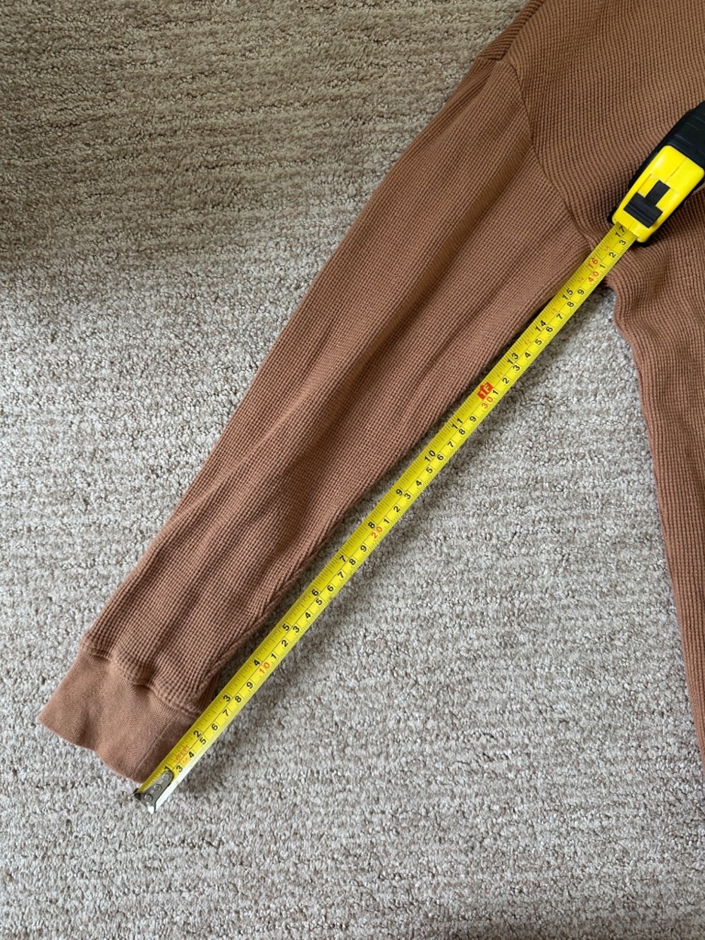 MATE the Label | Tawny Brown Waffle Henley - Picture 6 of 7